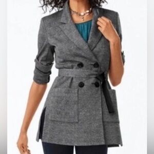 NEW Cabi Bond 3728 Small Gray Glen Plaid Career Double Breasted Blazer Jacket